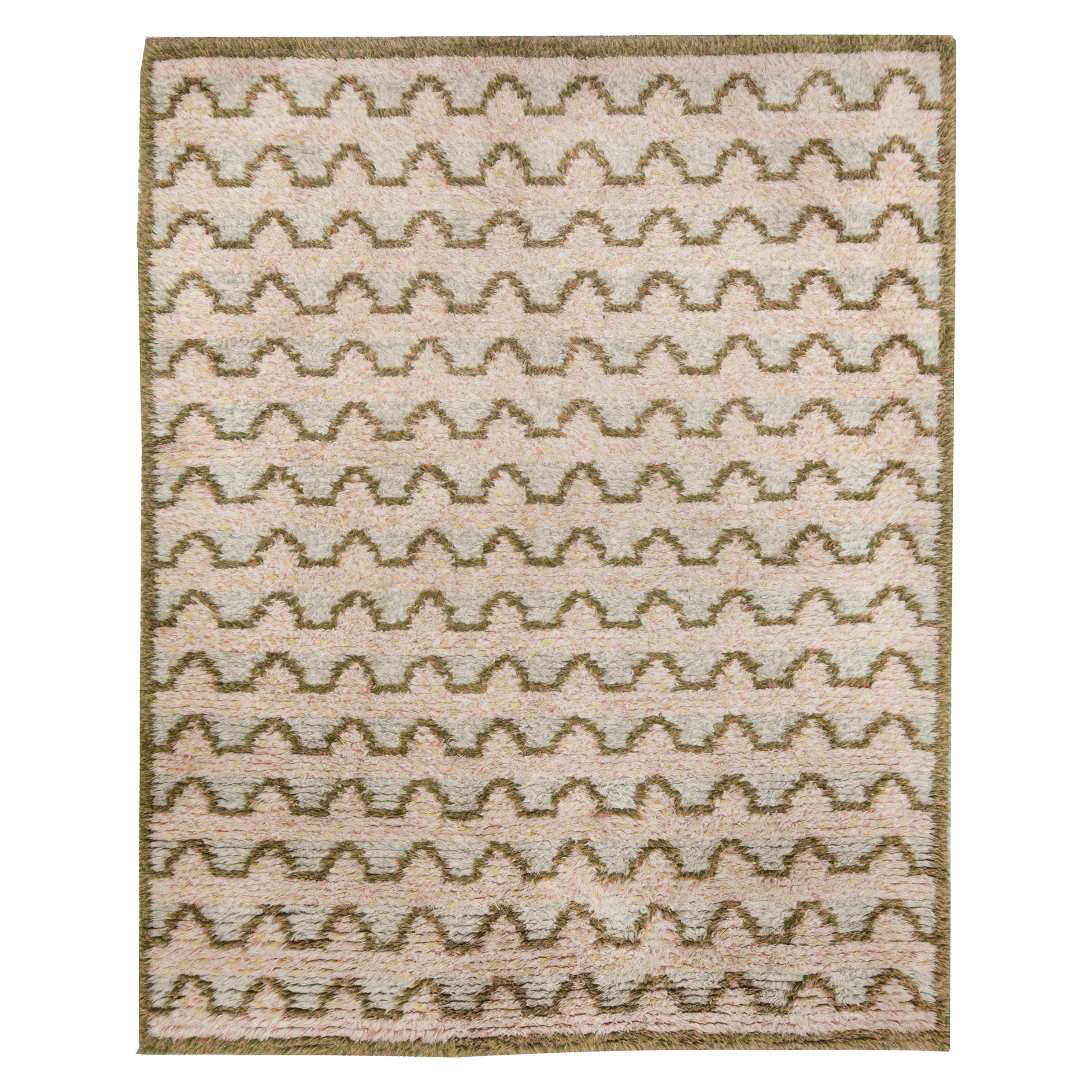 Vintage Swedish Handmade Rug by Sigvard Bernadotte For Sale