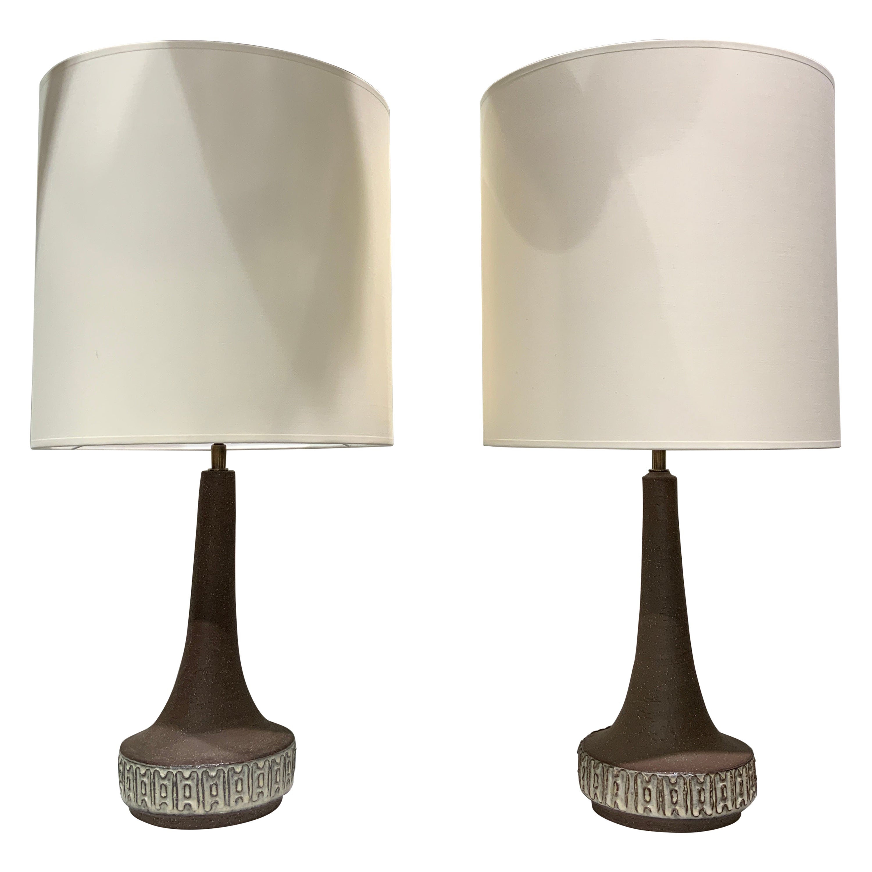 Paire de lampes en céramique M A&M Bornne Danemark 1970