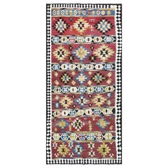 Vintage Azerbaijan Kilim/ rug unusual, 20th century