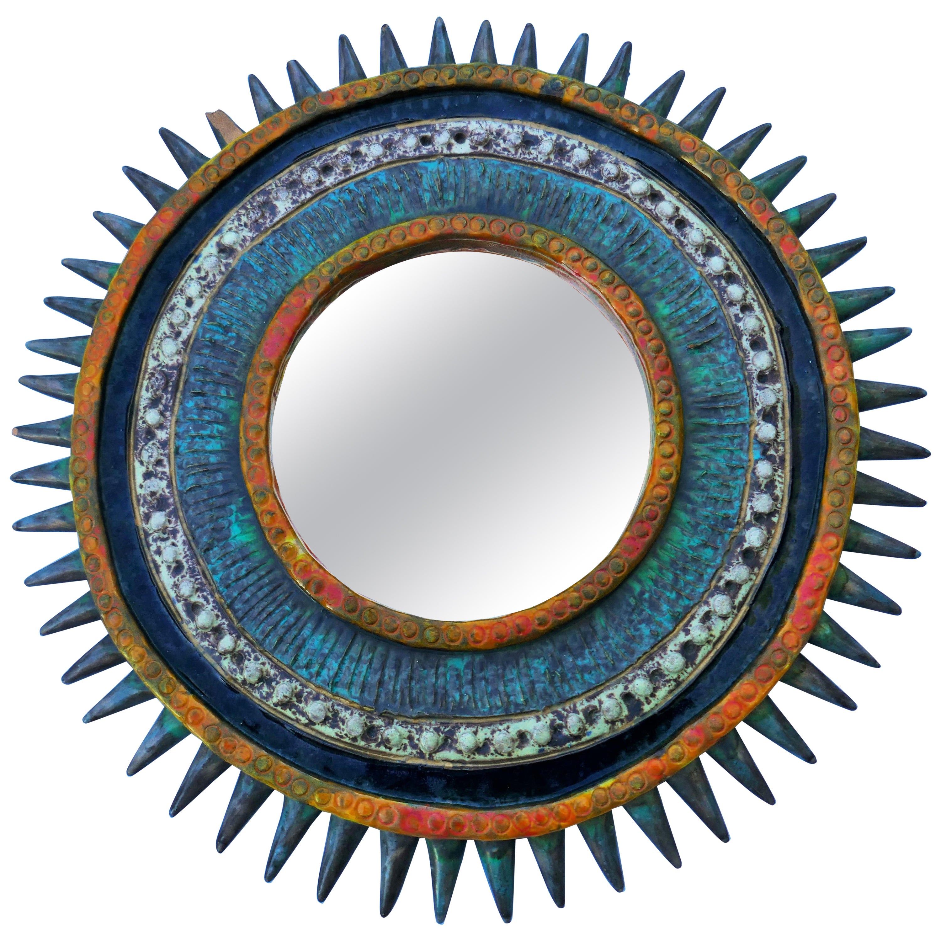 Specchio in ceramica attribuita a Emilia Palomba