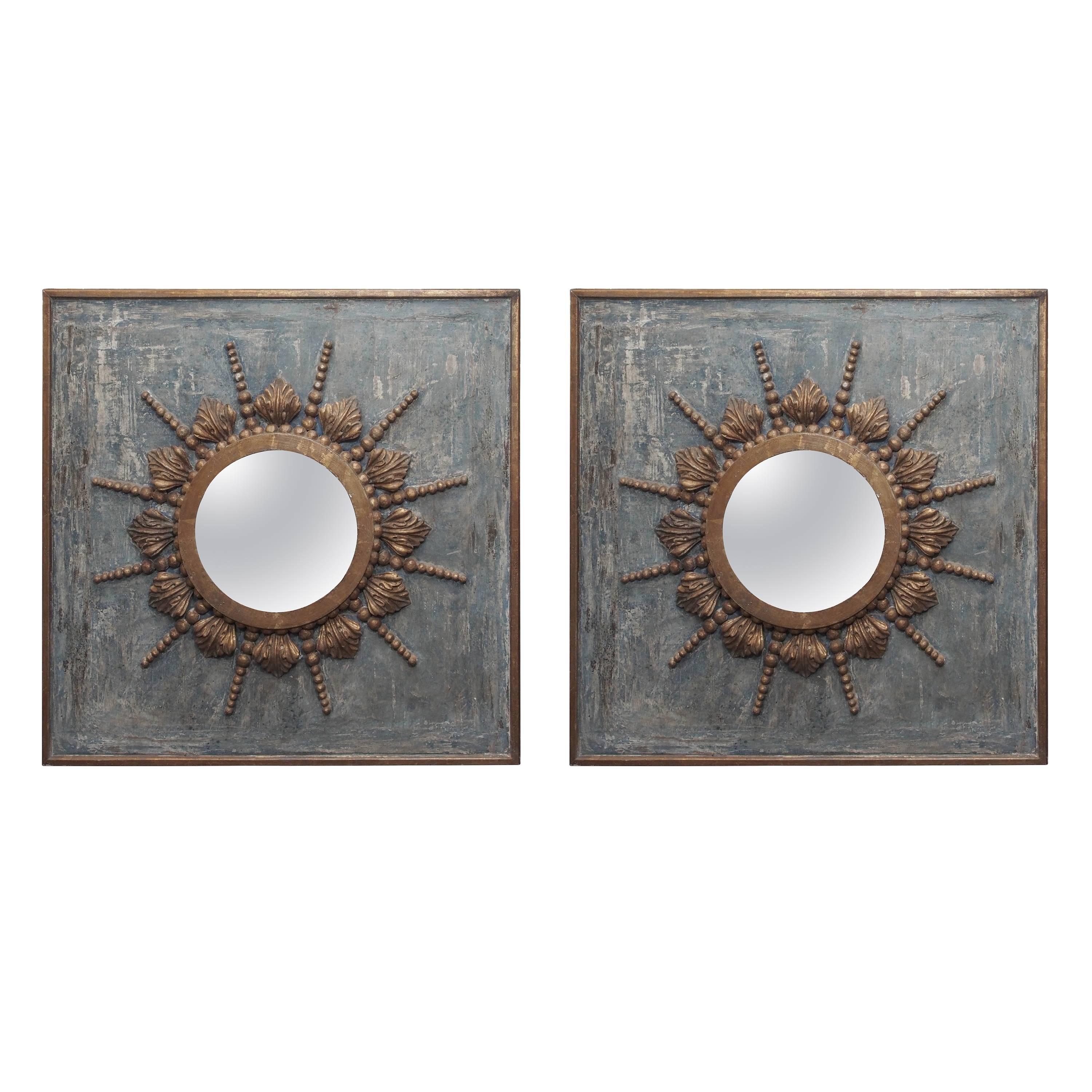 Pair of Italian Painted Mirrors For Sale