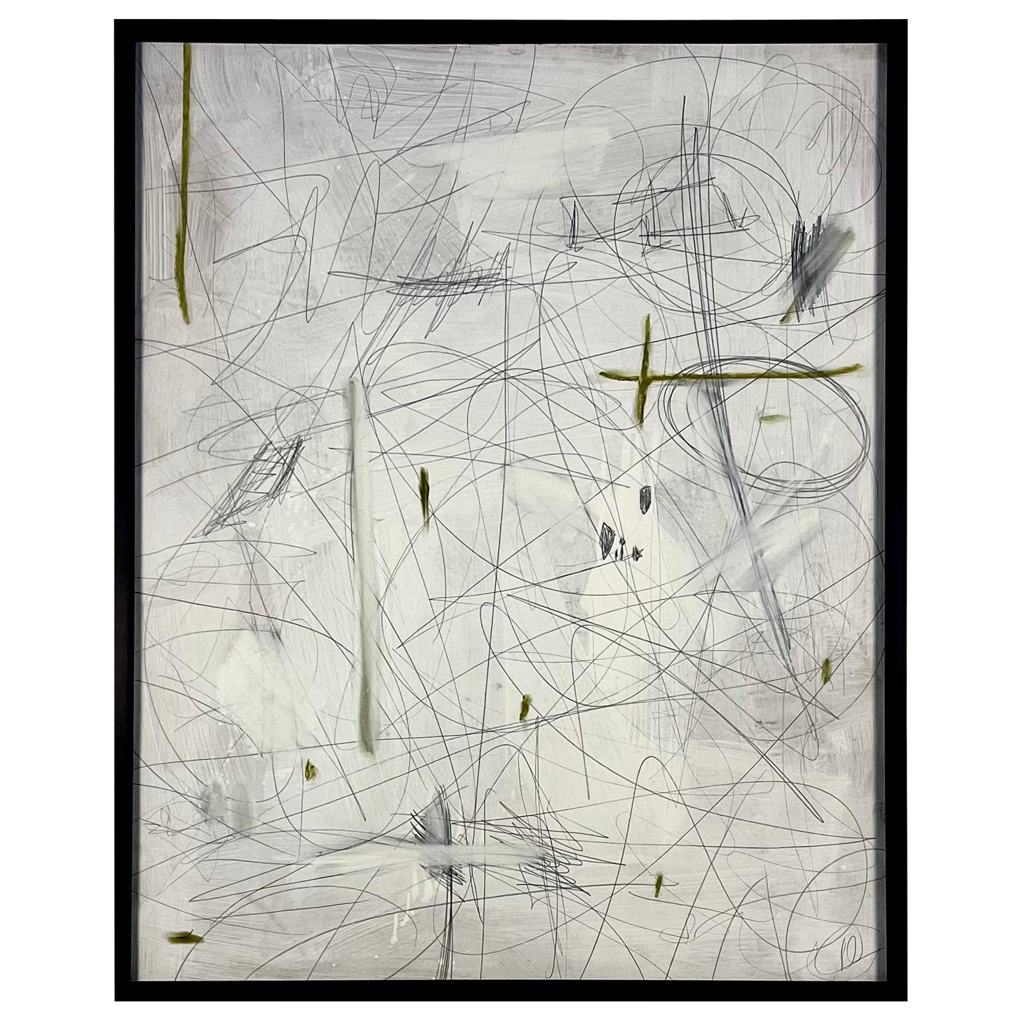 Untitled #108 by Murray Duncan, mix media on paper, framed, abstract, geometric For Sale