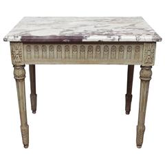 French Louis XVI Period Painted Console with Marble Top