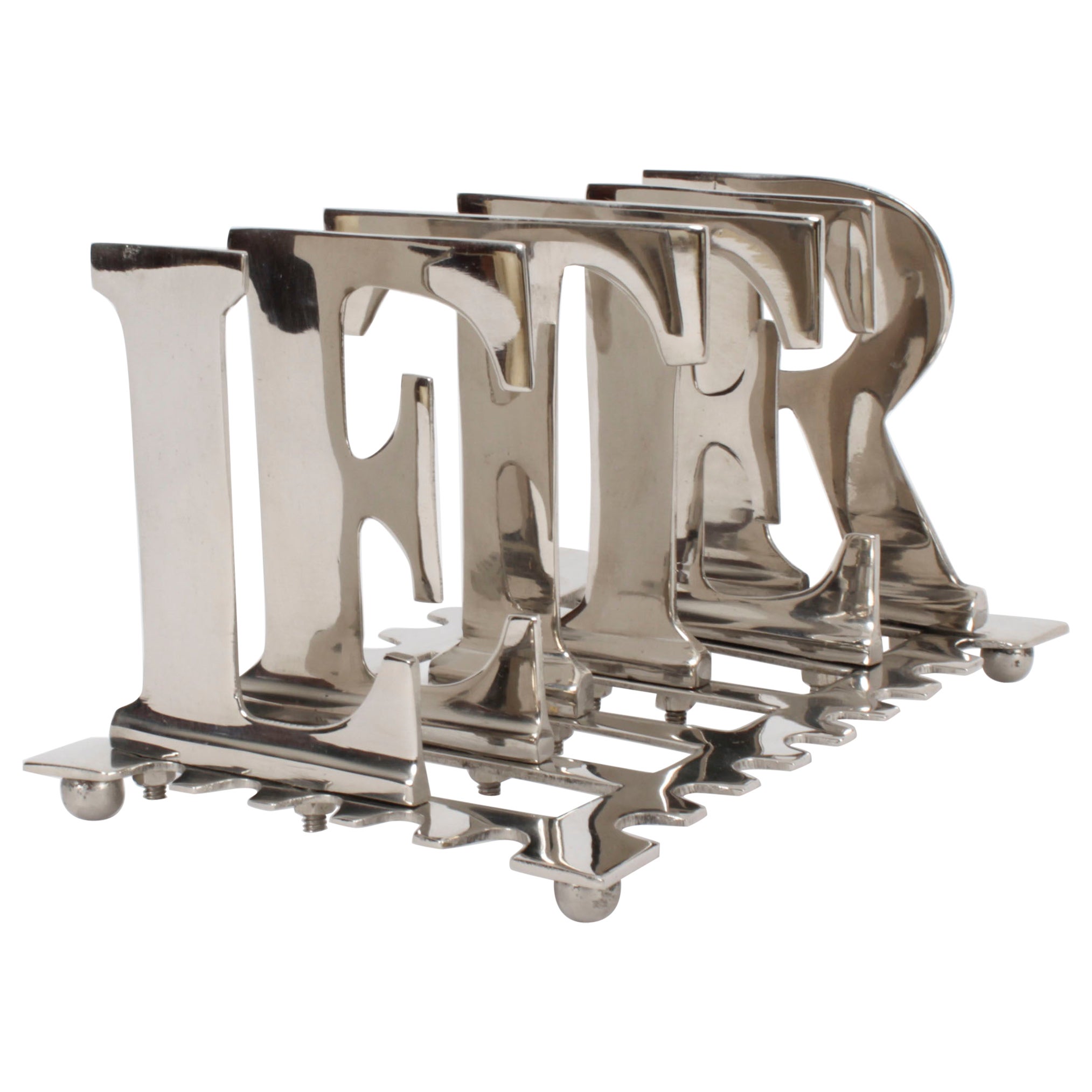Vintage Silver Plated Letter Rack 20th Century For Sale