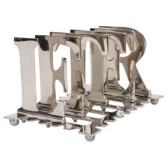 Retro Silver Plated Letter Rack 20th Century