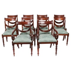 Vintage Set 10 Regency Revival Swag back Dining Chairs 20th Century