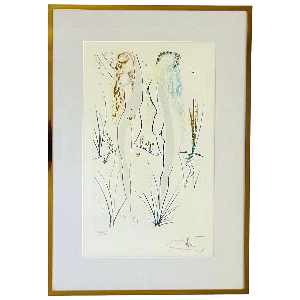 Salvador Dali Signed Lithograph Two Nudes From Song of Songs of Solomon 122/250 For Sale
