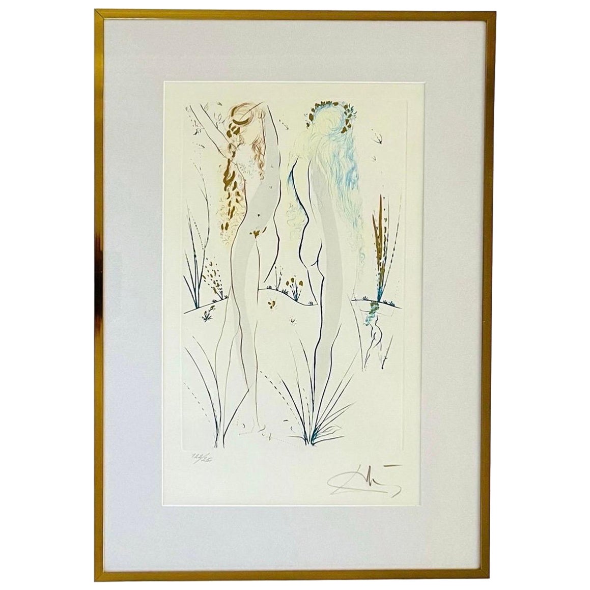 Signierte Lithographie von Salvador Dali, zwei Akte aus dem Song of Songs of Solomon 122/250 im Angebot