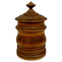 Swedish 1800s Tobacco Tin in Turned Wood