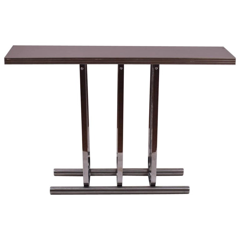 Troy Sunshade Chrome Console Table, Troy Console Table