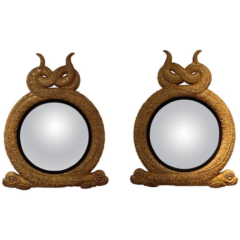 Pair of Giltwood Bullseye Mirrors Pair of Giltwood Bullseye Mirrors