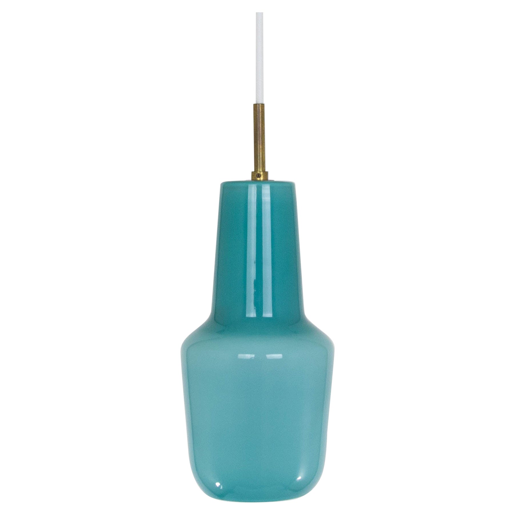 Turquoise Murano Glass Pendant by Massimo Vignelli for Venini, 1950s