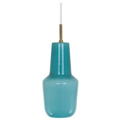 Turquoise Murano Glass Pendant by Massimo Vignelli for Venini, 1950s