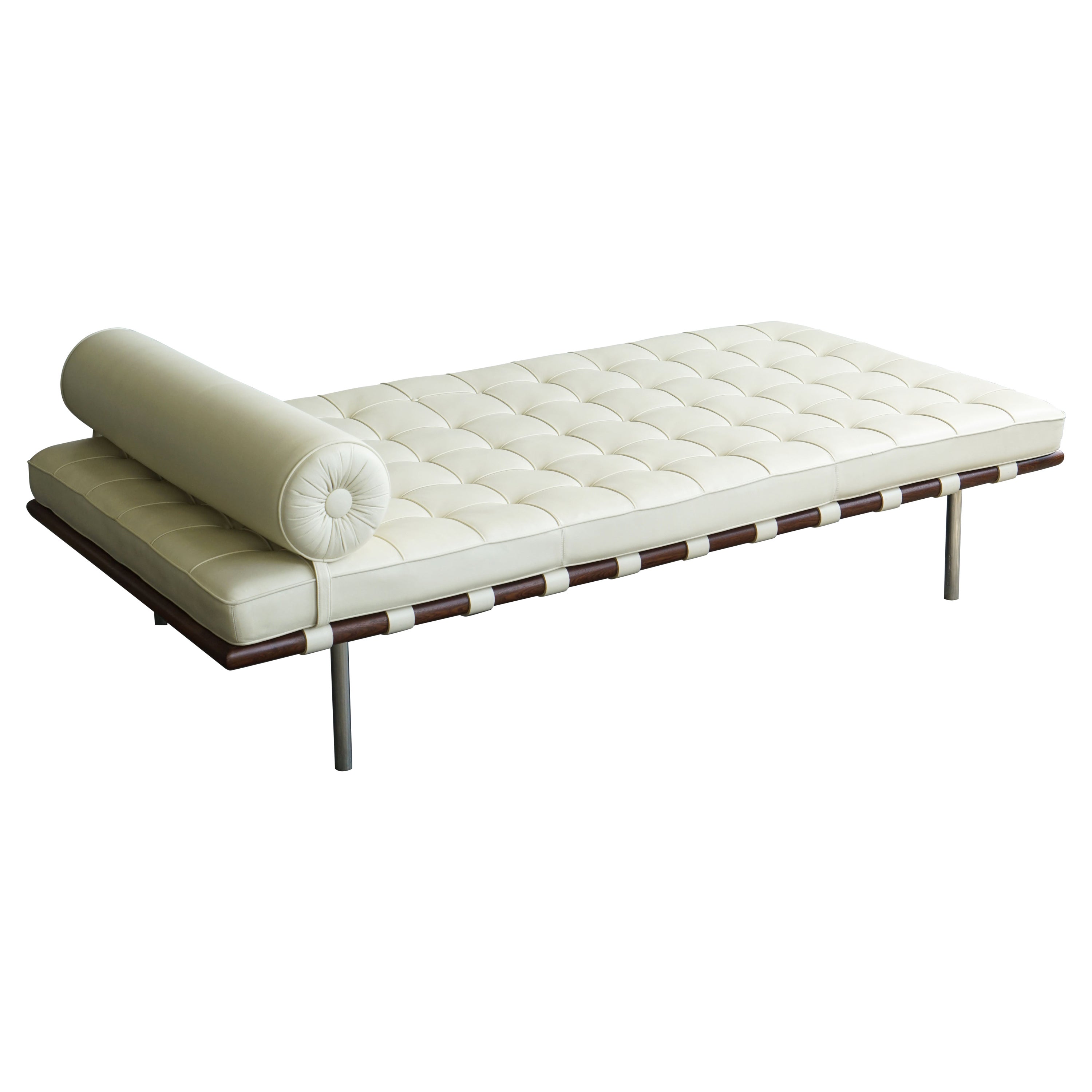 Mies van der Rohe für Knoll Barcelona Couch-Tagesbett aus elfenbeinfarbenem Leder im Angebot