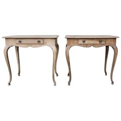 Pair of Italian Bird
s-Eye Maple Tables with Drawers