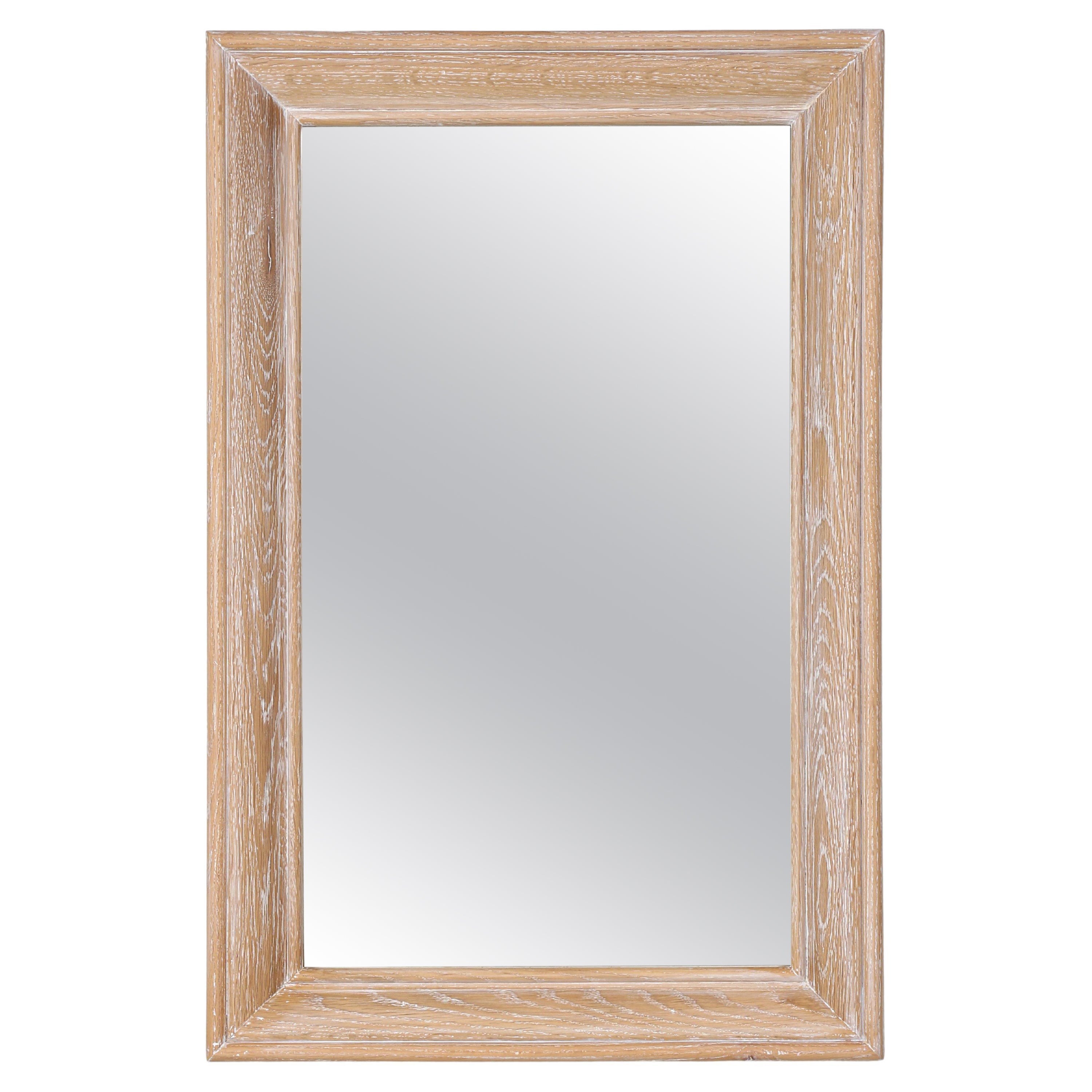Custom Old Plank Cerused Oak Mirror Made in House and Available in any Dimension For Sale