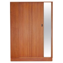 Large Mid Century Tambour Door Wardrobe England C1960 - Pair Available