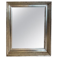 Handsome French Silver Gilt Chunky Rectangular Wall Mirror