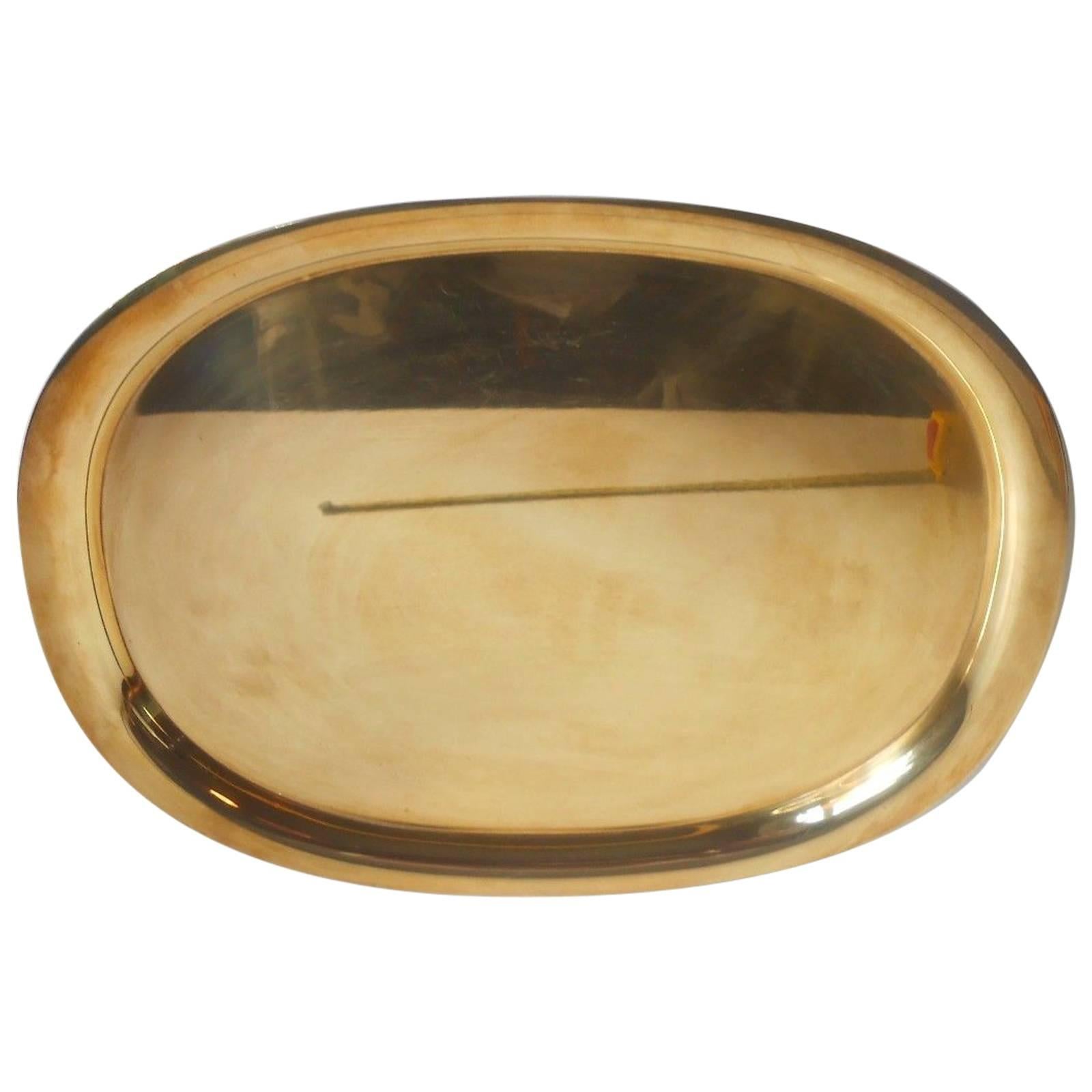 Rare 1960s Piet Hein Solid Brass Elliptical Egg Tray for Georg Jensen Denmark