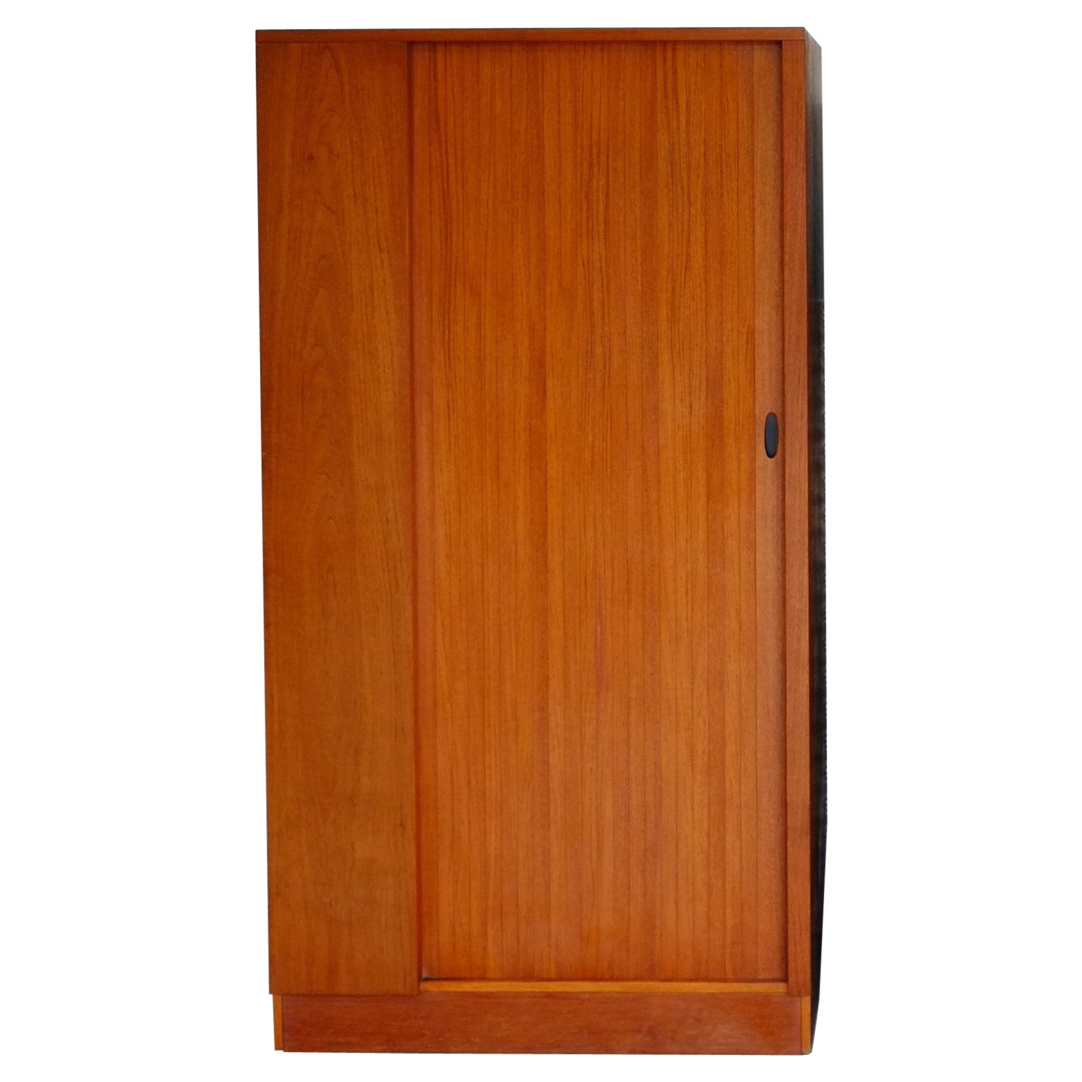 Mid Century Tambour Door Fitted Gentlemans Wardrobe - Pair Available For Sale