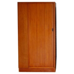 Mid Century Tambour Door Fitted Gentlemans Wardrobe - Pair Available