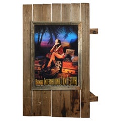 Used 1998 Hawaii International Film Festival Movie Poster on Large Scale Rustic Wood 