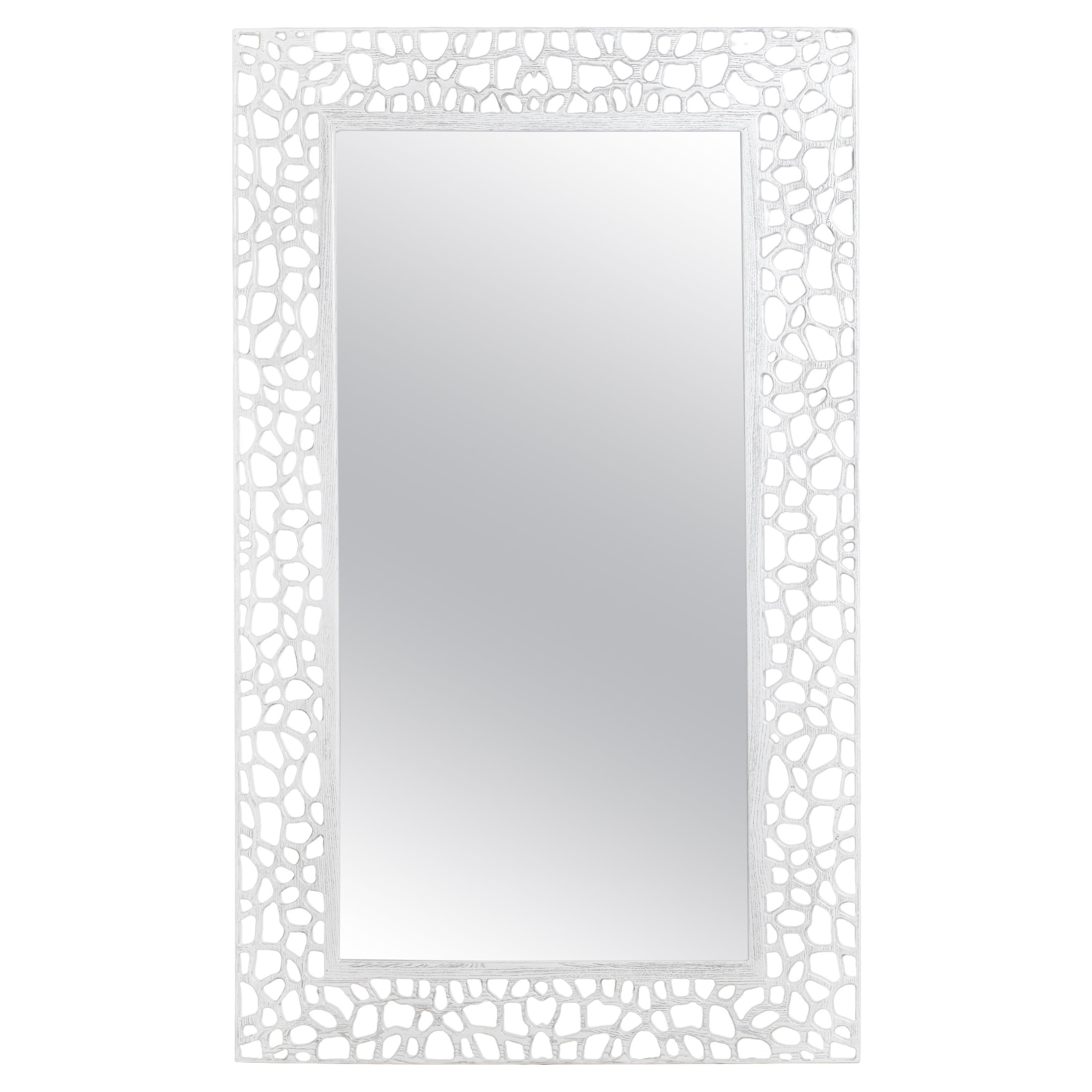 (Final Payment Listing) Angola White Wood Mirror For Sale