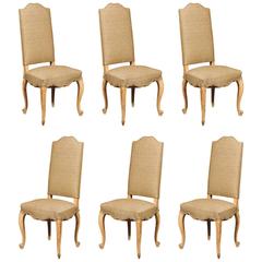 Set of Six Vintage French Dining Chairs