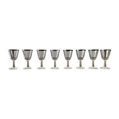 Copas cordiales con borde de platino - Set de 8