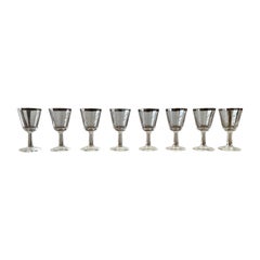 Vintage Platinum Rimmed Cordial Glasses- Set of 8