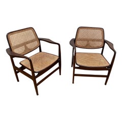 Ensemble de deux fauteuils Oscar de style mi-siècle moderne par Sergio Rodrigues, Brésil, 1956