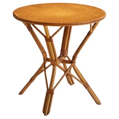 Vintage American Designer, Side Table, Bamboo, Rattan, Wood, USA, 1950s