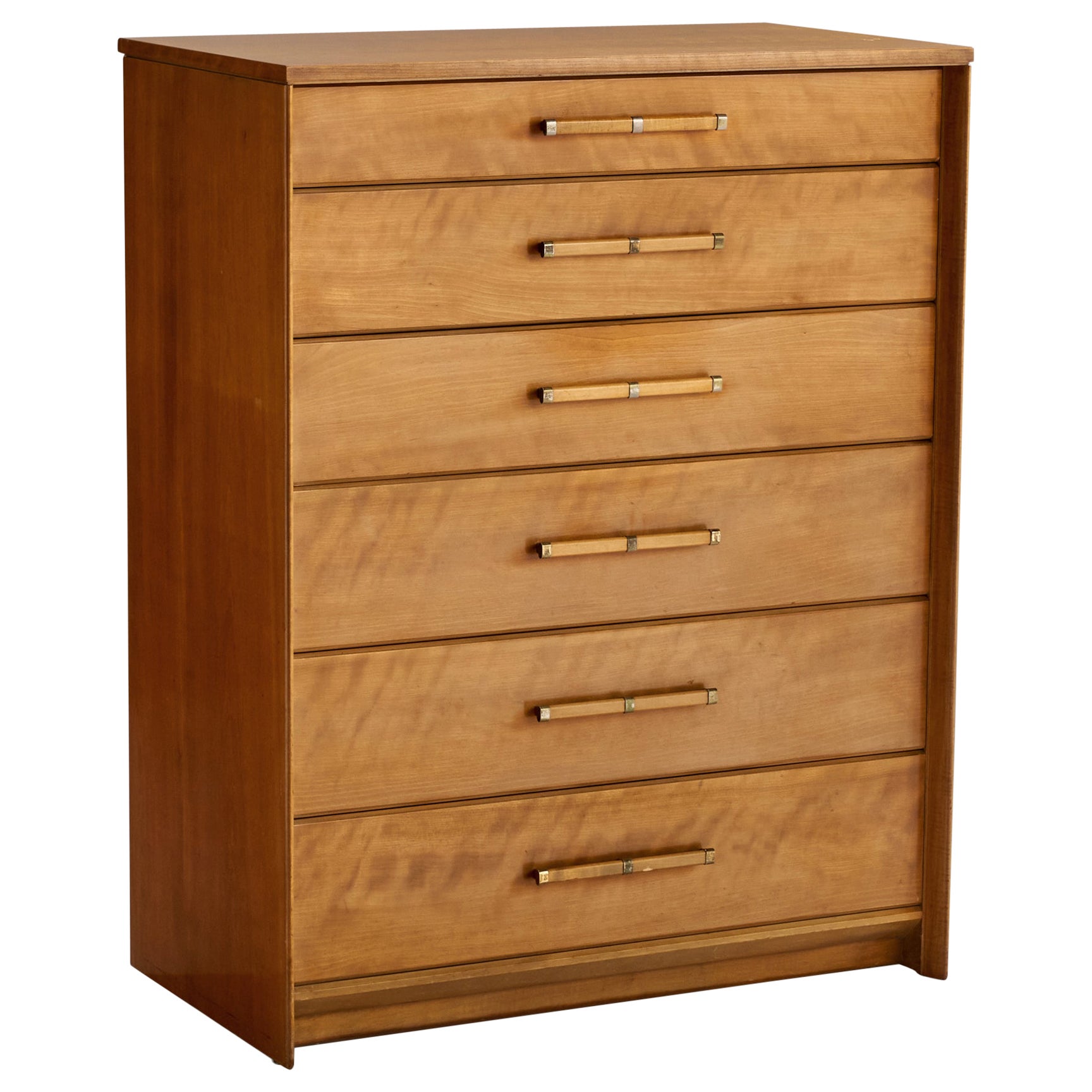 Renzo Rutili, Chest of Drawers, Maple, Brass, USA, 1940s For Sale