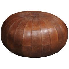 Leather Pouf or Ottoman