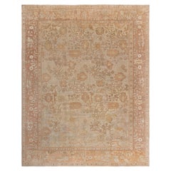 Antique Indian Amritsar Botanic Handmade Wool Rug