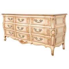 Used John Widdicomb French Provincial Louis XV Cream Lacquered Parcel Gilt Dresser