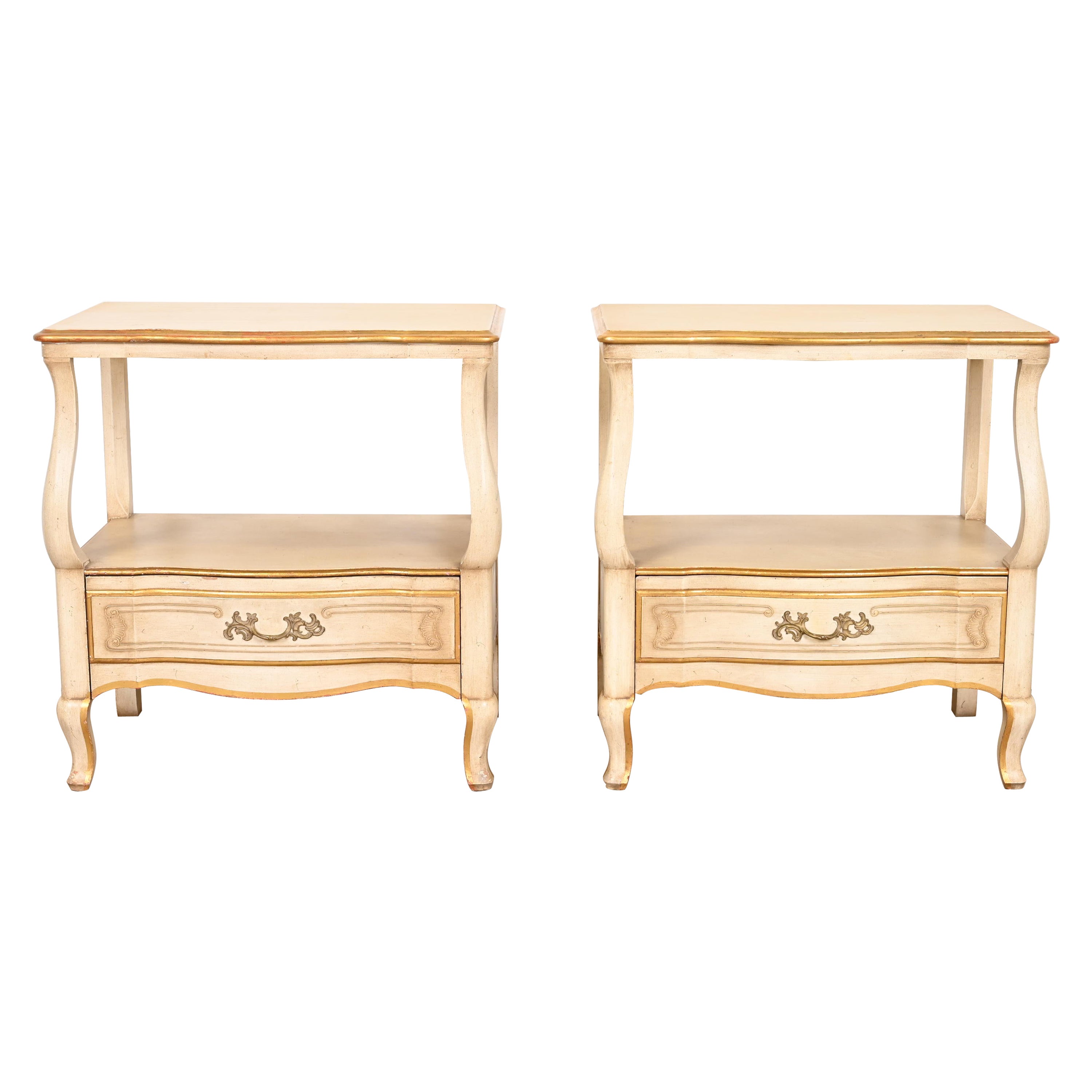 John Widdicomb French Provincial Louis XV Nightstands, Circa 1950s