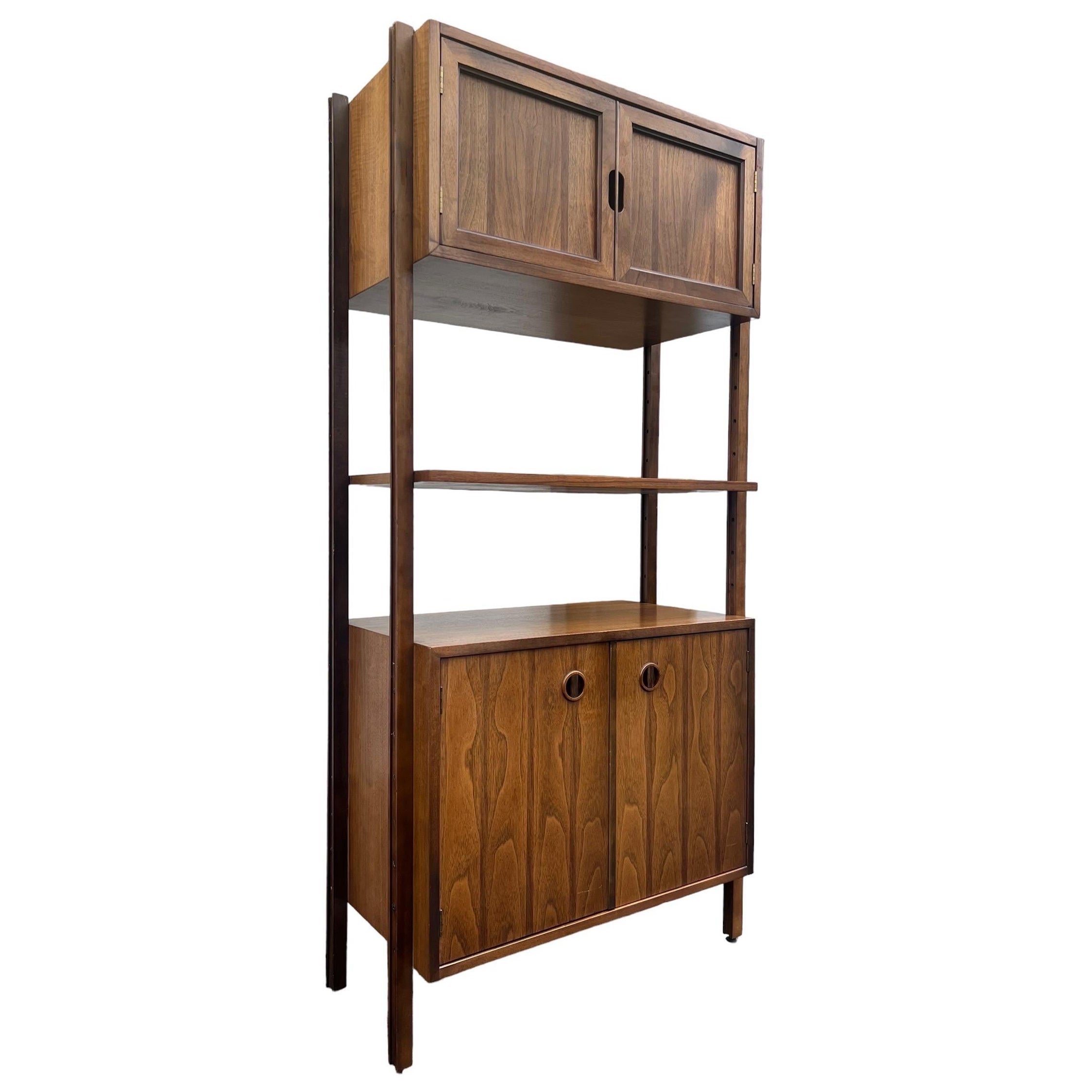 Vintage Mid Century Modern Free Standing Bookshelf or Storage Cabinet  For Sale