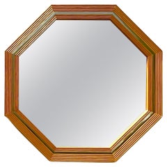 Retro Boho Octagon Ribbed Mirror