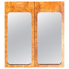 Retro Boho Burl Wood Mirrors - a Pair