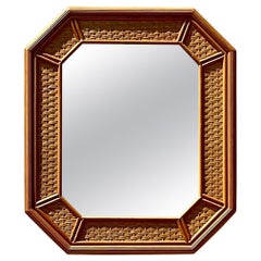 Vintage Coastal Rattan Octagon Mirror