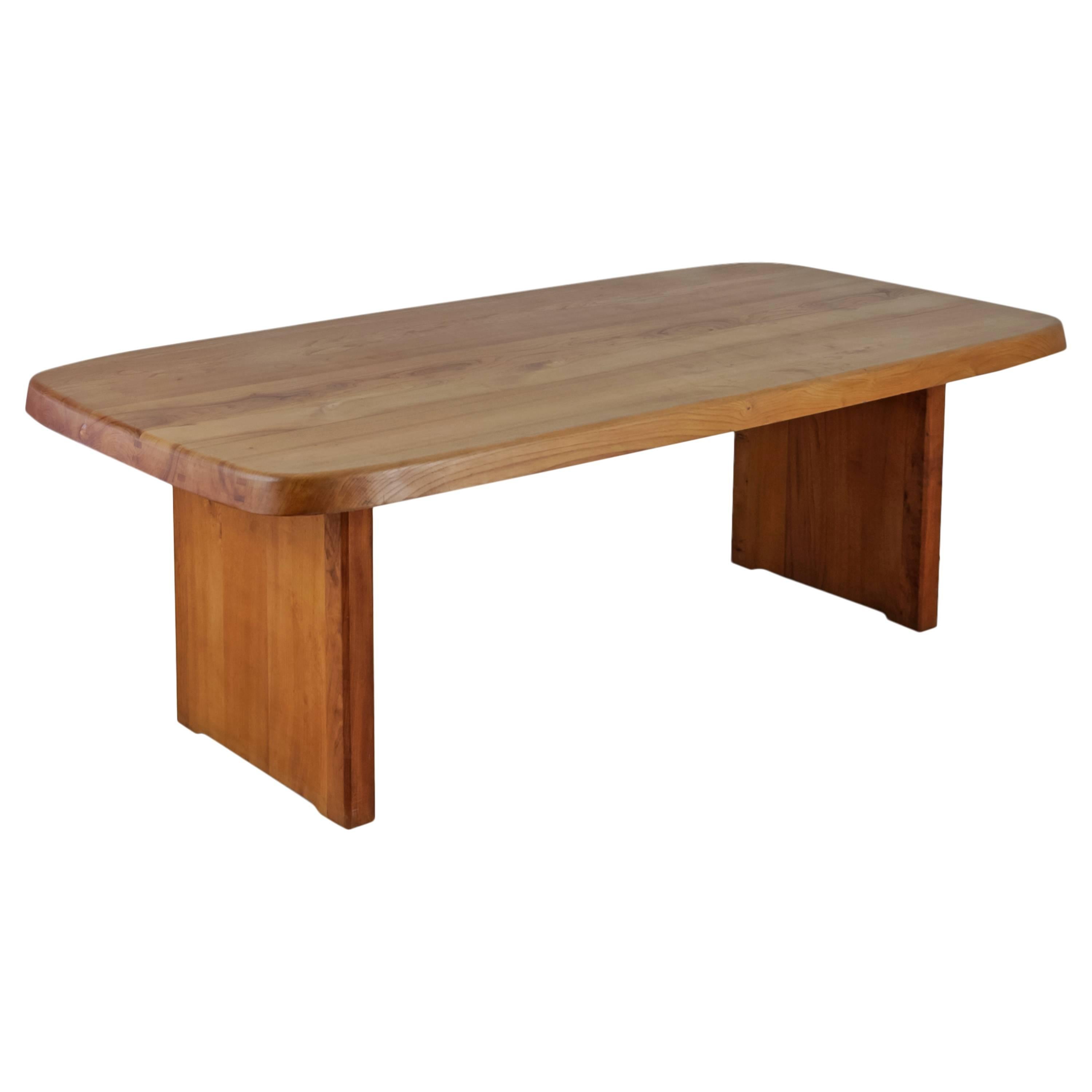 Pierre Chapo Large Custom-Made Elm Dining Table, France, 1960s For Sale