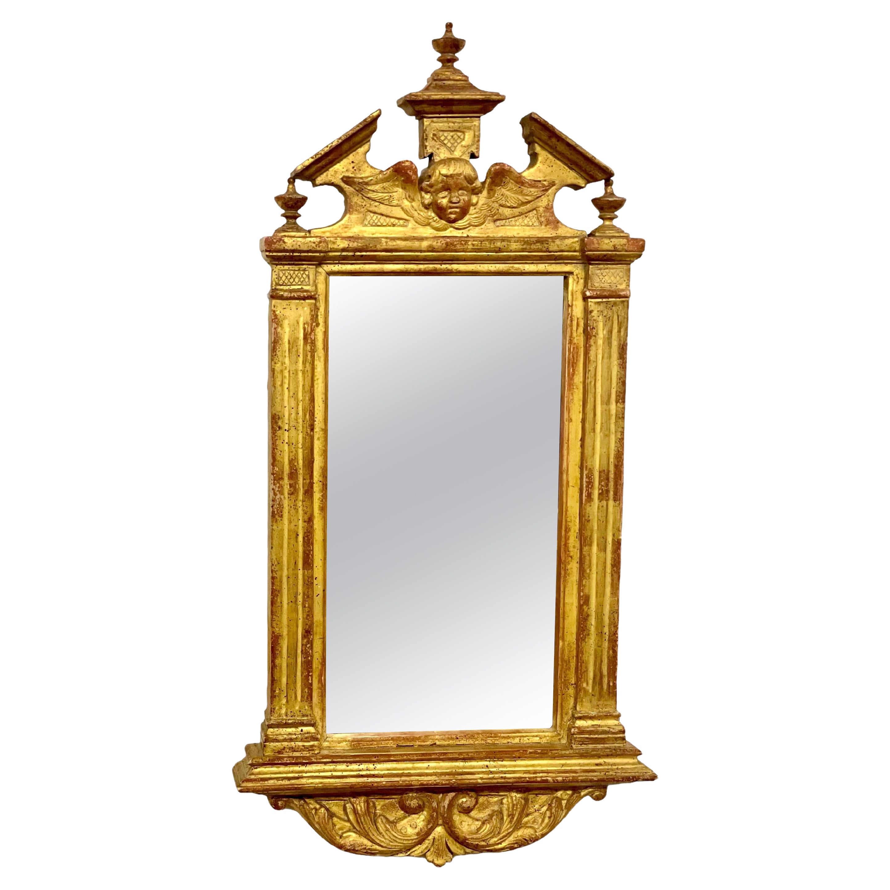 18th Century Italian Giltwood Wall Mirror For Sale