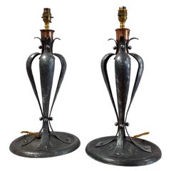 Antique A Pair of Late Nineteenth Century Arts and Crafts Lamps 