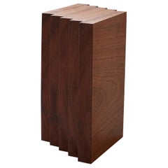 Solid Mahogany Brutalist Side Table - BEX by Mokko