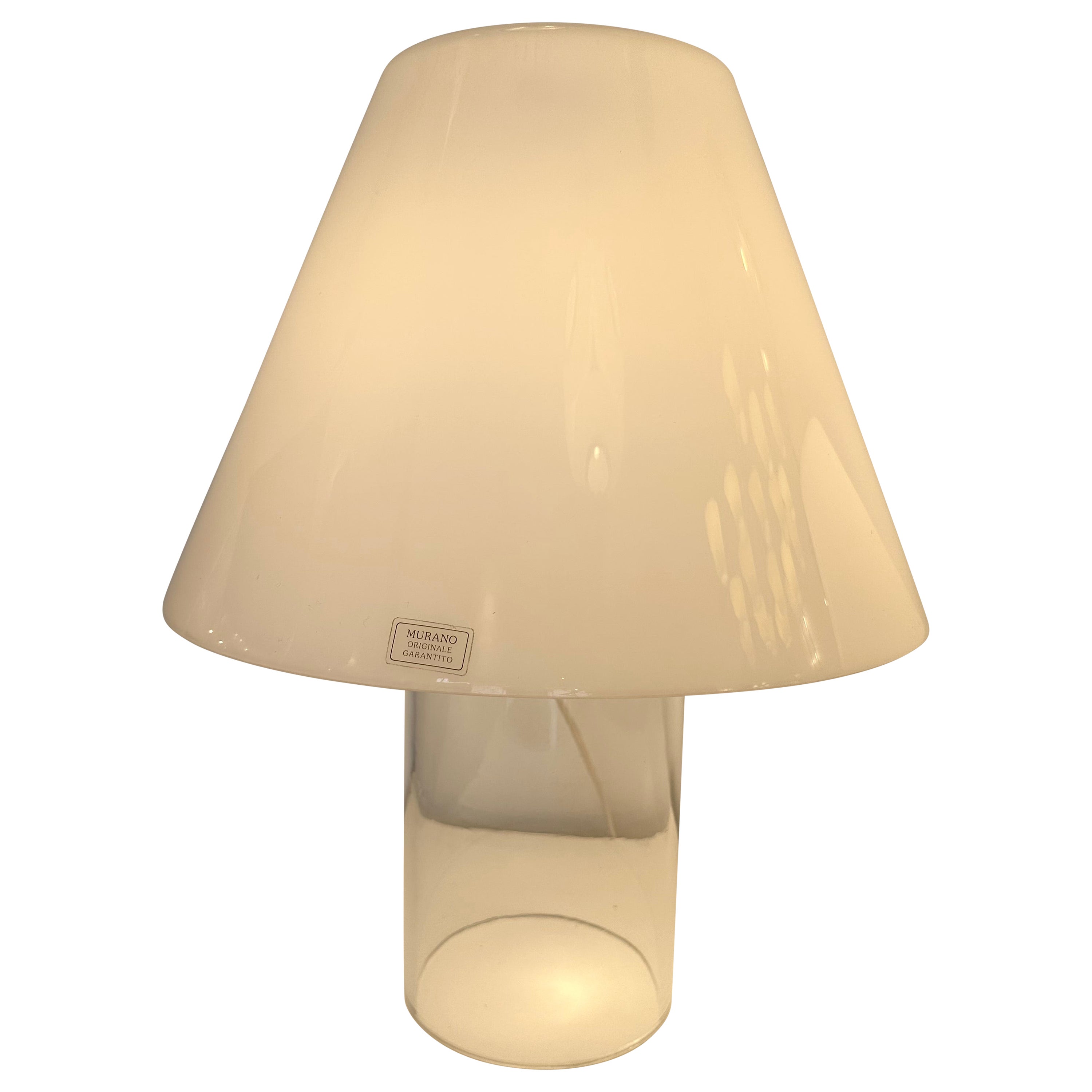 Lampe mit Murano-Glasschirm von Murano Due, Italien, 1980er Jahre