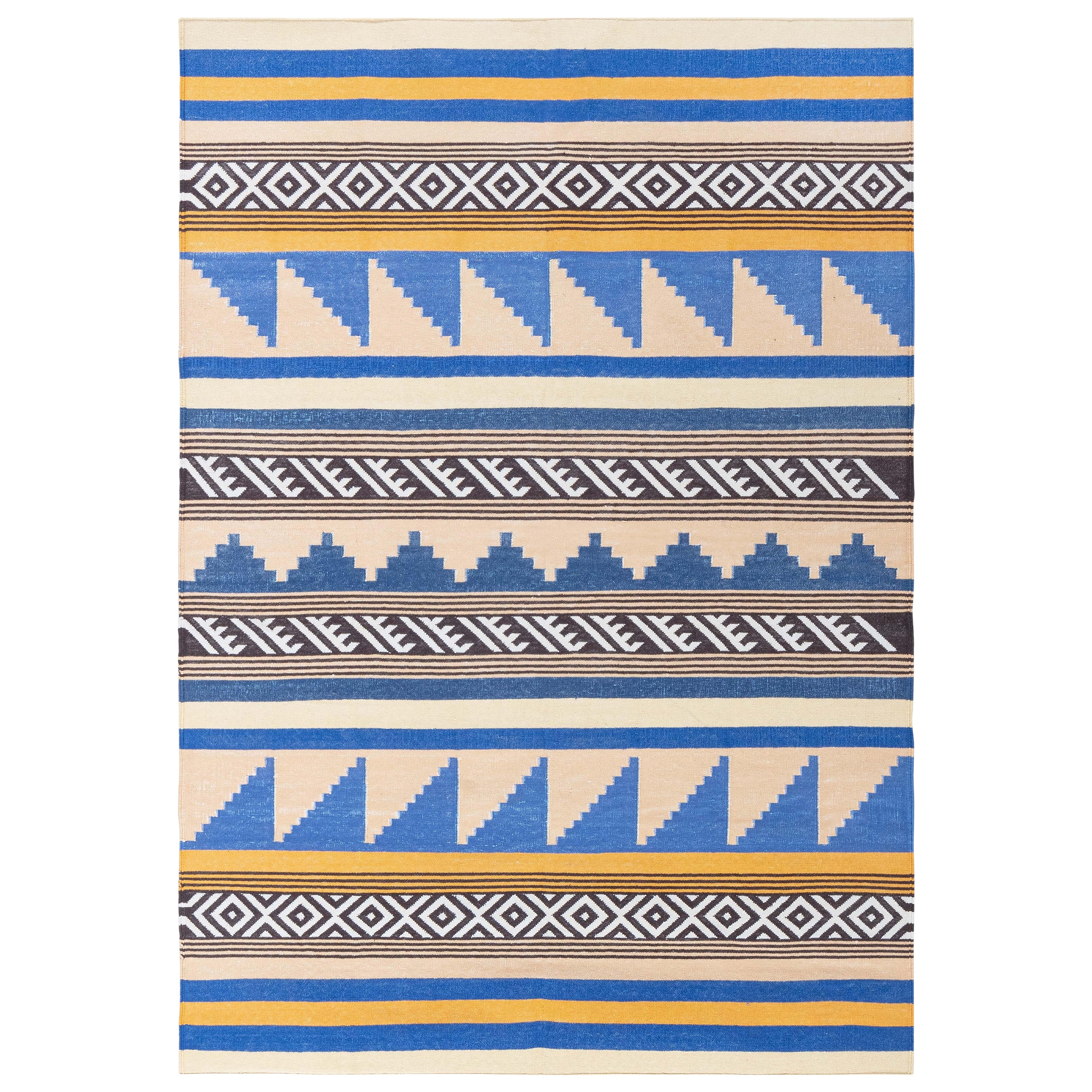 Moderner indischer Dhurrie-Teppich von Doris Leslie Blau im Angebot