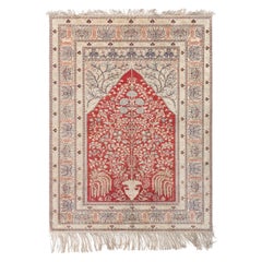 Early 20th Century Turkish Handmade Silk Rug