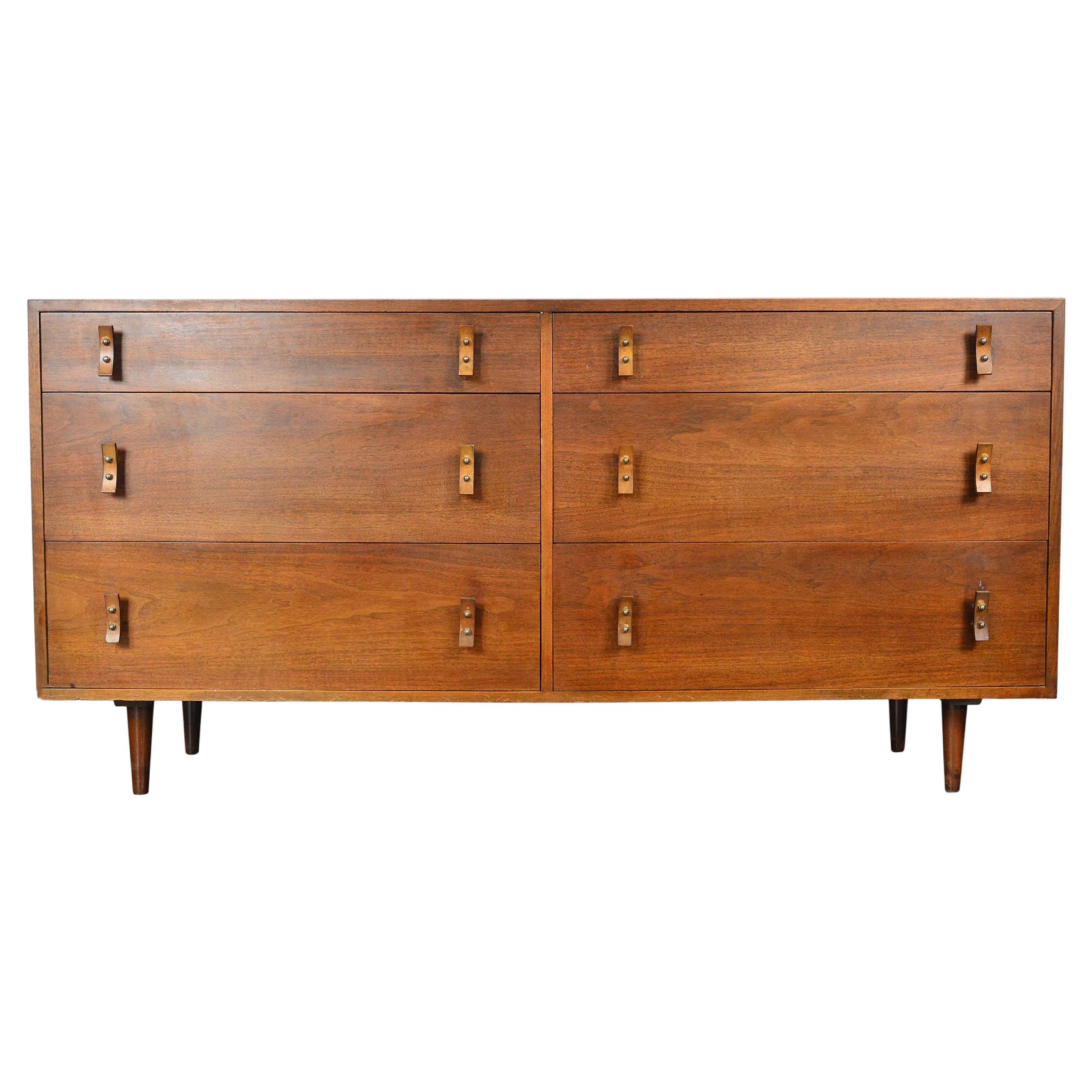 California Modern Mid Century Six Drawer Dresser By Stanley Young For Sale
