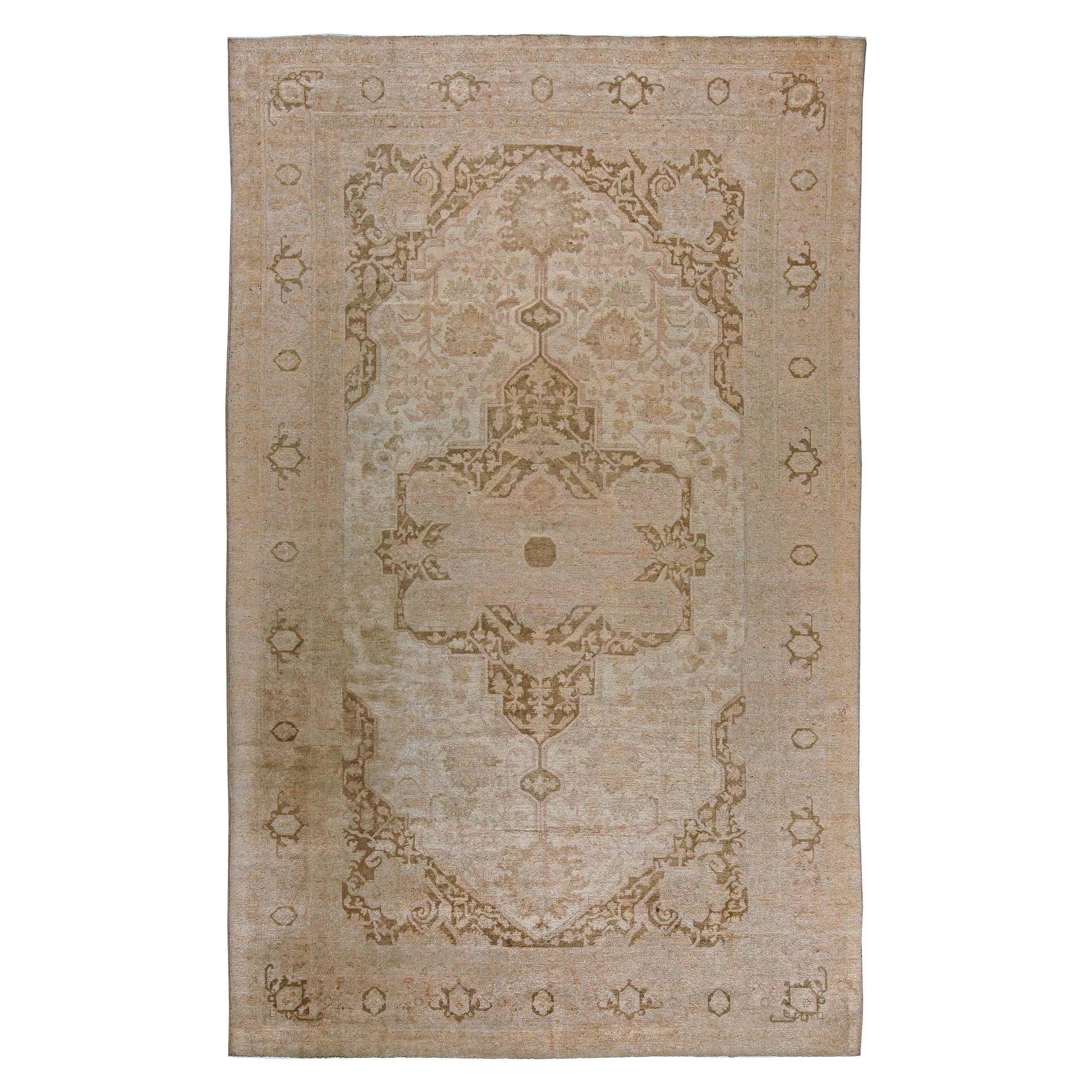 Antique Indian Amritsar Handwoven Wool Rug For Sale